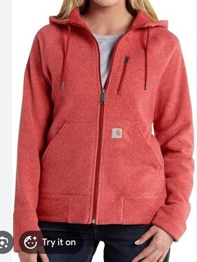 carhartt ♡ kentwood feece full zip fleece small spiced coral workwear